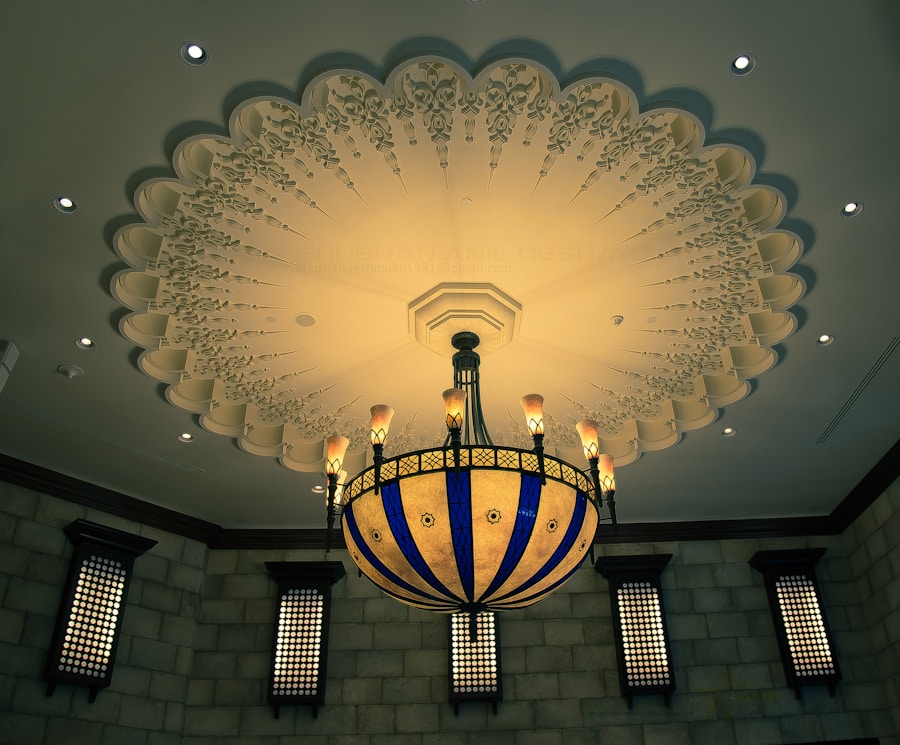 Photo Rice paper pleated lantern chandelier