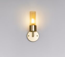 Photo fluted glass wall sconce